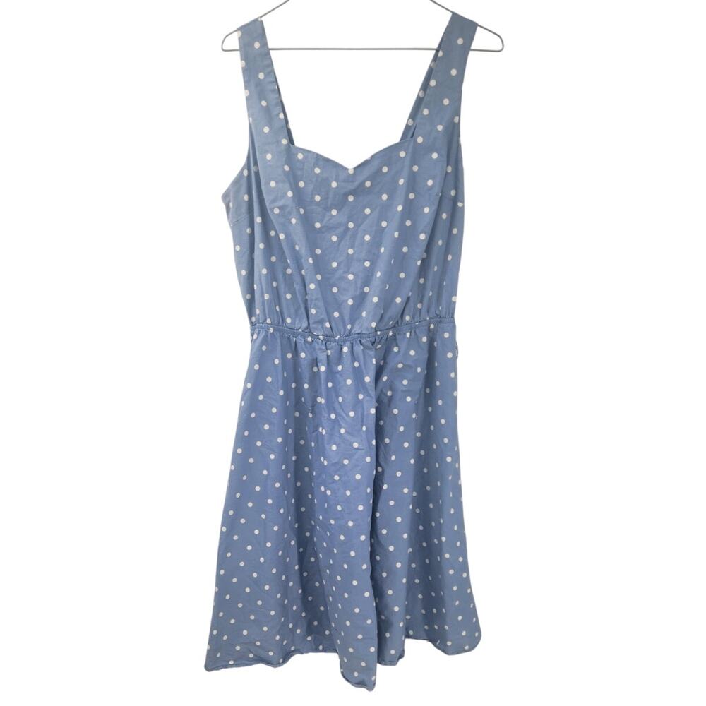 BAILEY BLUE Sleeveless Blue Polka Dot Dress Womens Size 2x